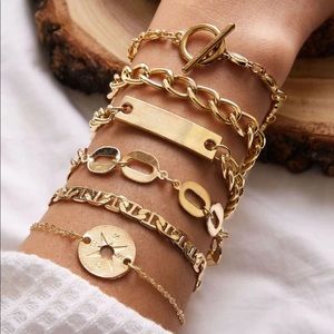 2 for $20🌟6Pieces Geometric Decor Chain Bracelet